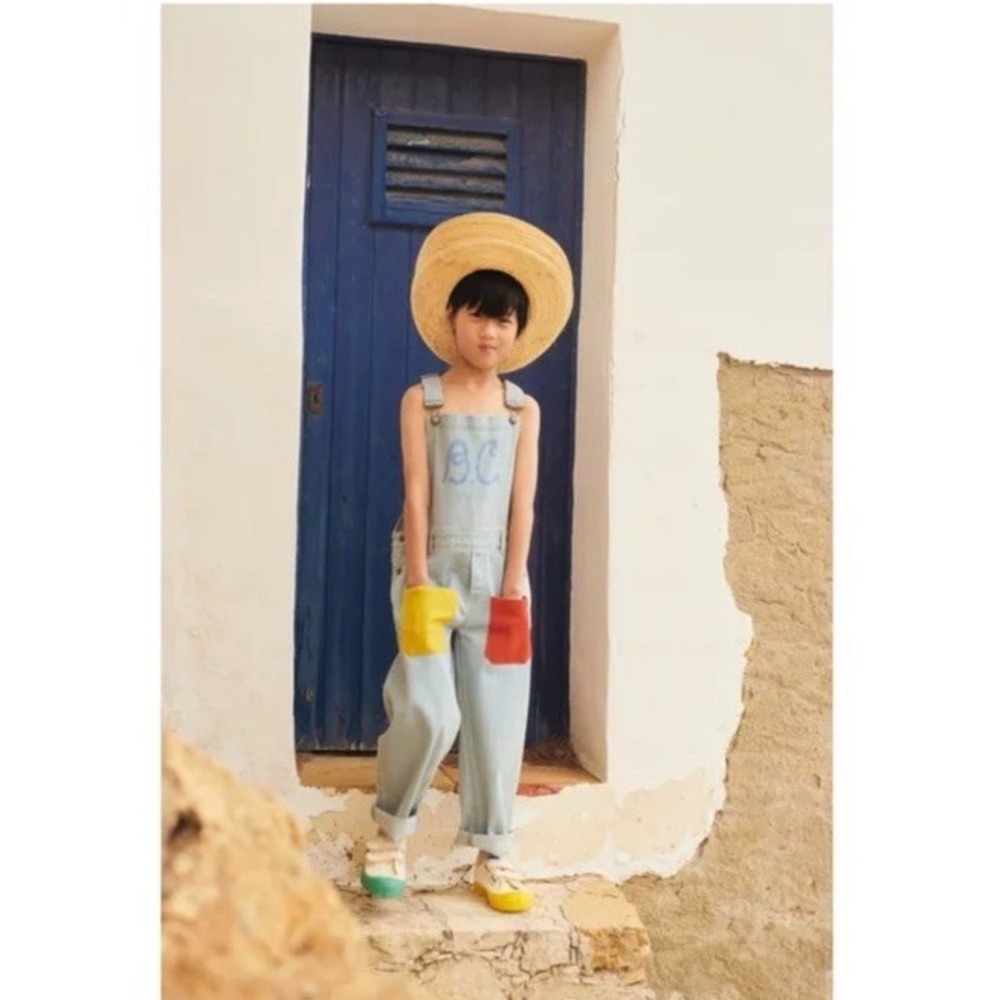 Bobo Choses Denim Overalls Kids Size  10-11y Artsy Playing Travel